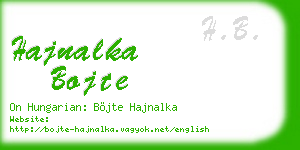 hajnalka bojte business card