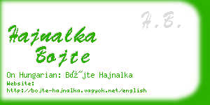 hajnalka bojte business card